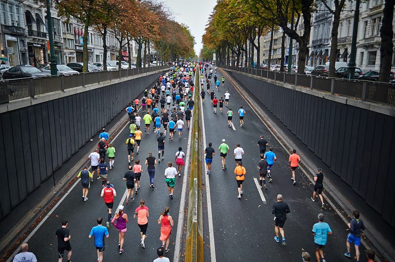 Runner preparing for a marathon