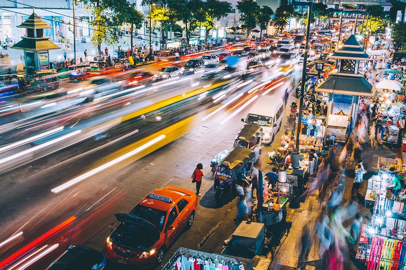 A busy market scene