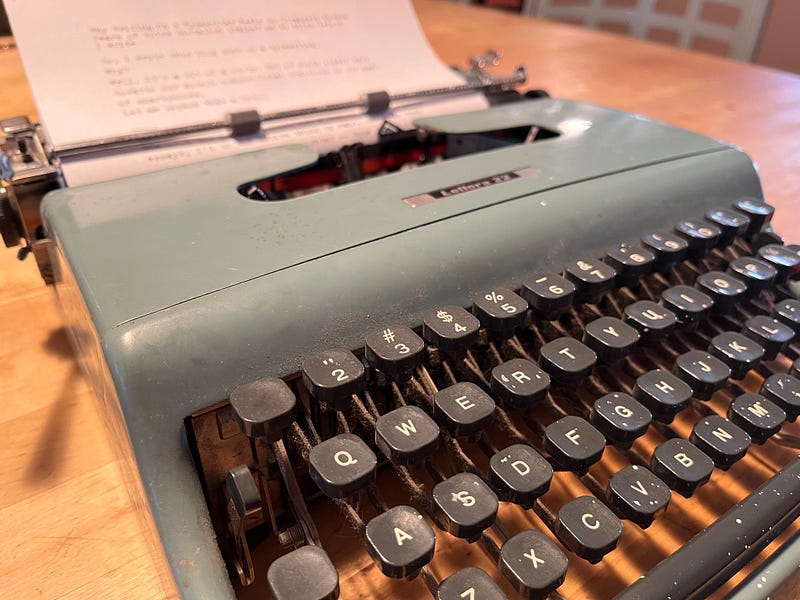 The Olivetti Lettera 22 typewriter.