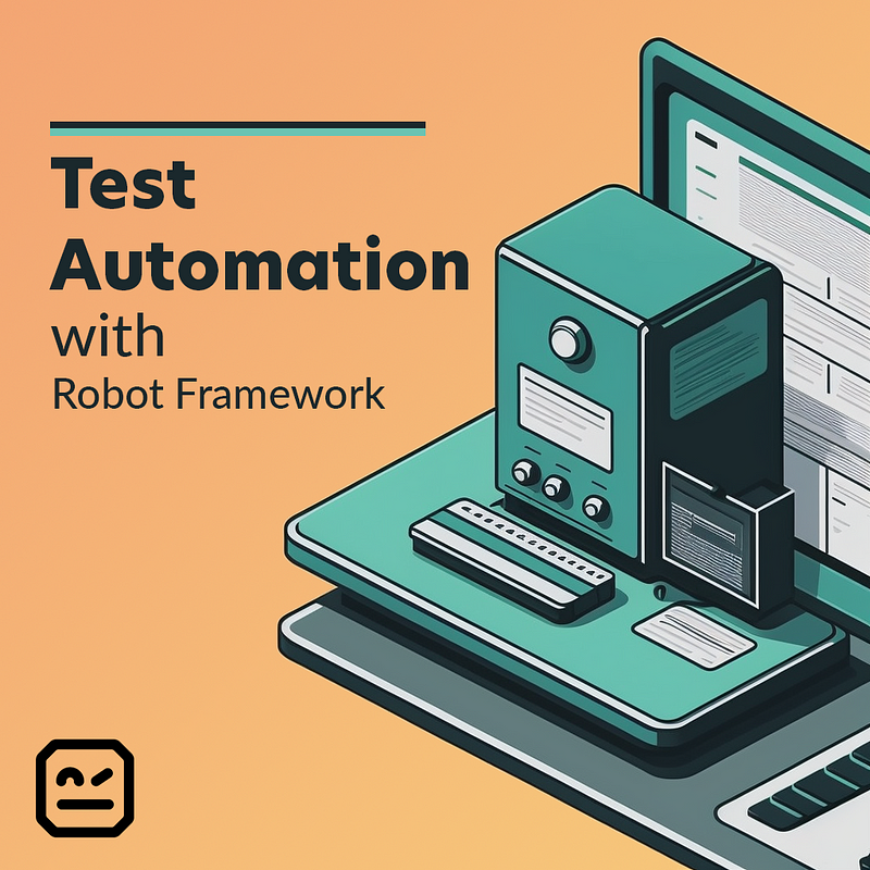 Artwork illustrating Robot Framework automation