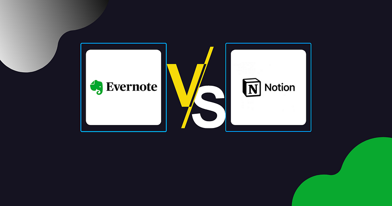 A visual comparison of Evernote and Notion