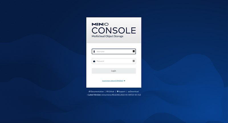 MinIO Console Interface