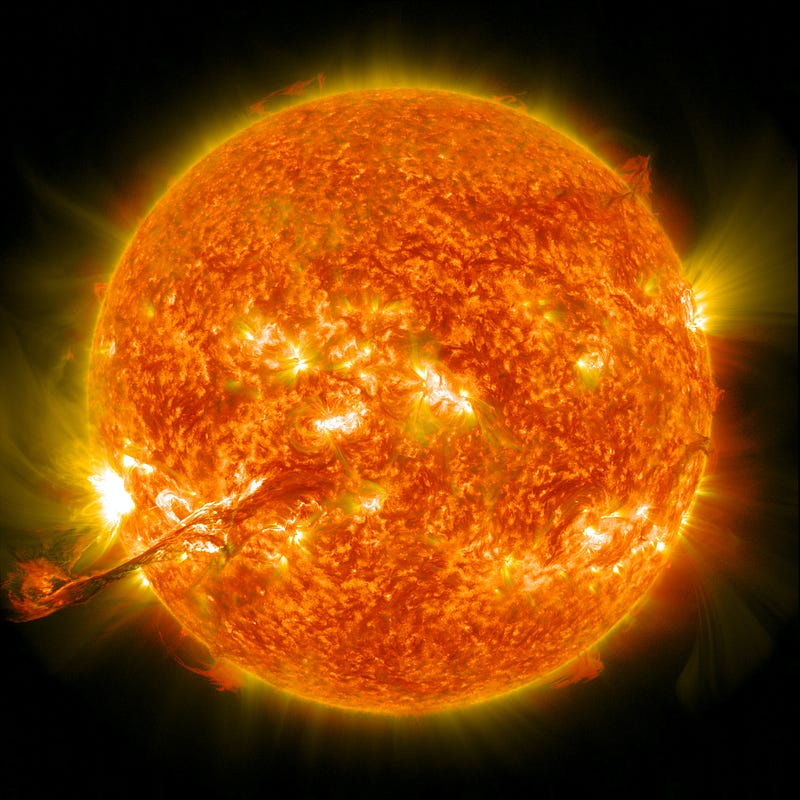 Solar flare illustration showing its impact on Earth.