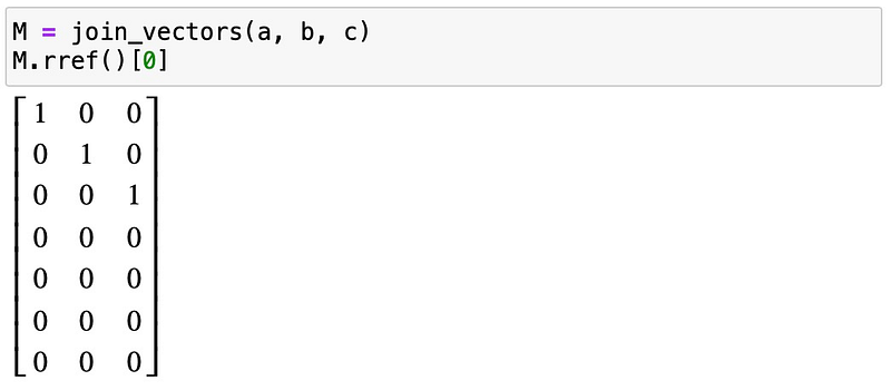 Adding vectors to check independence