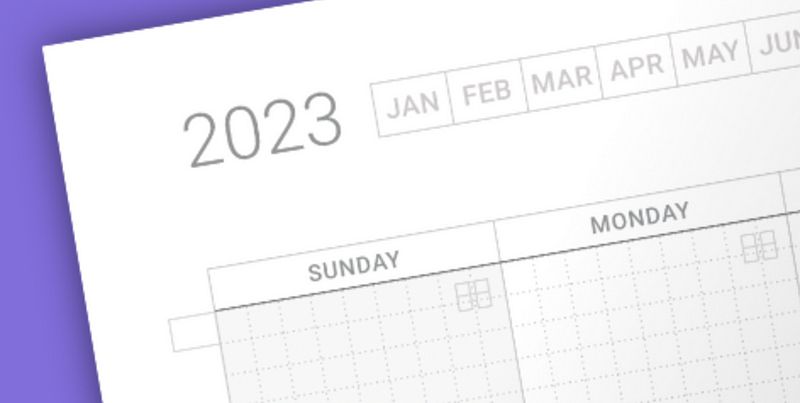 Monthly planning page with child’s artwork divider