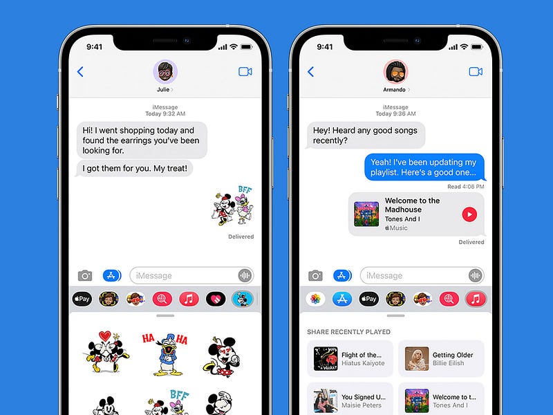 Improved app organization in iMessage