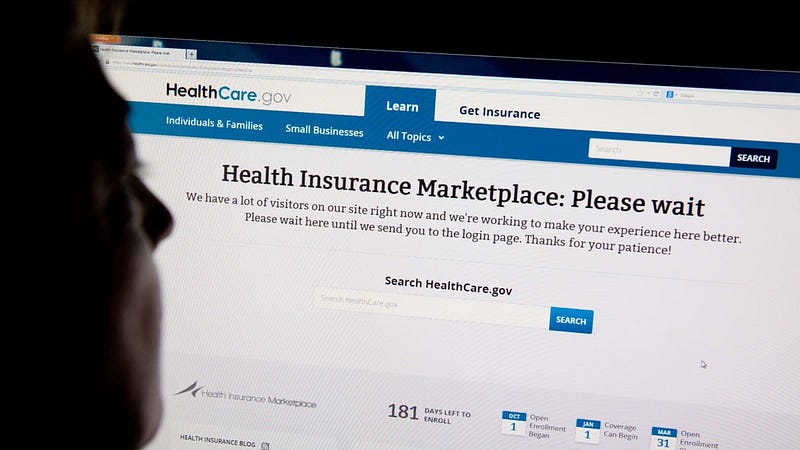 HealthCare.gov debacle illustrating government tech failure