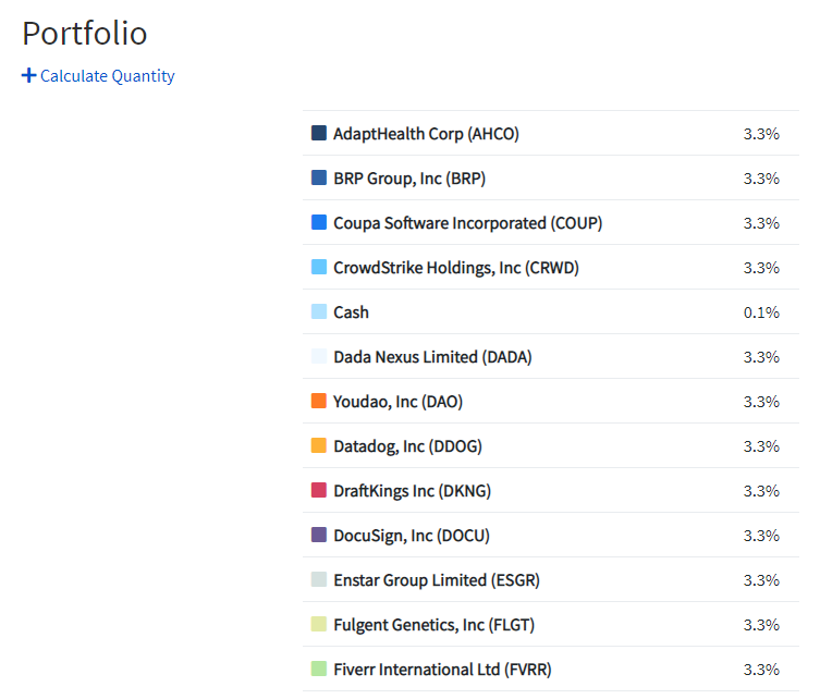 Current growth stock portfolio details