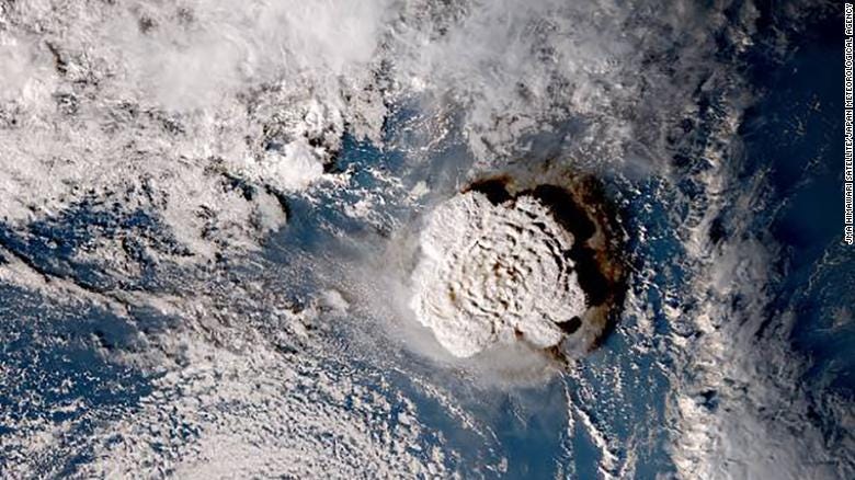 Damage to Tonga's coastline after the tsunami