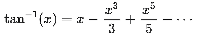 Inverse tangent series