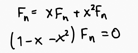 Mathematical representation of Fibonacci generating function