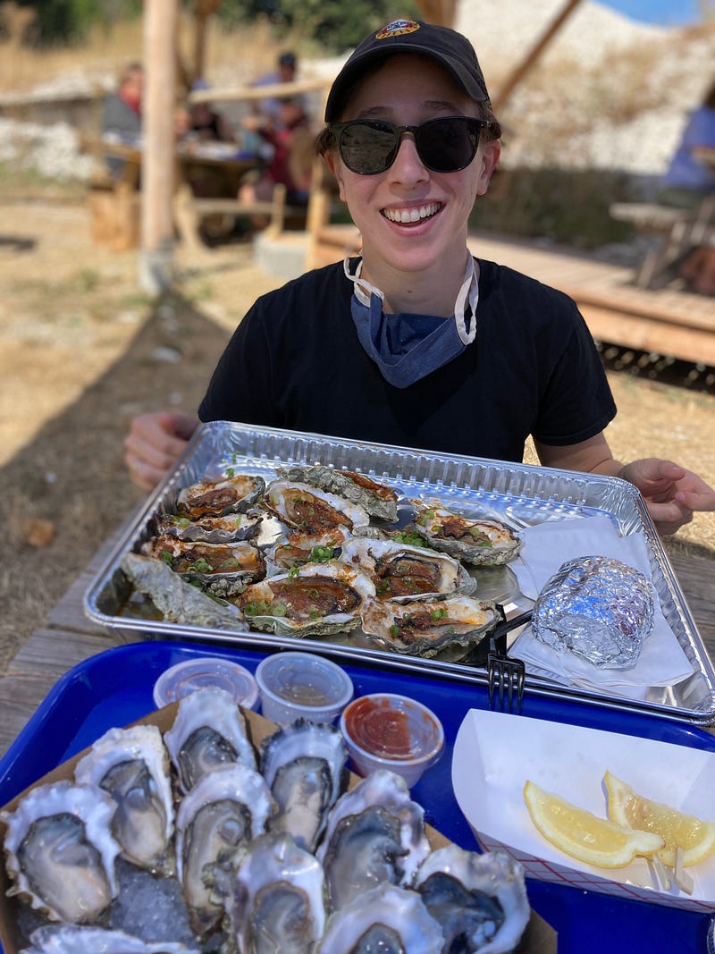 My excitement while enjoying oysters