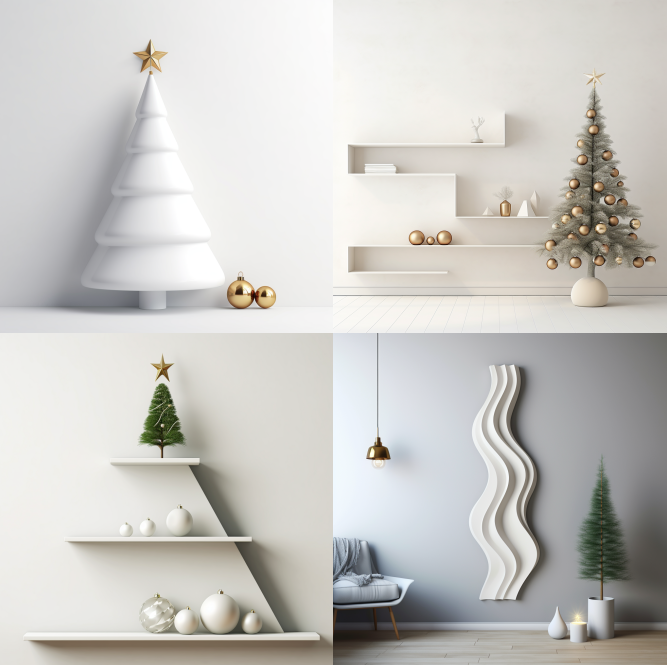 A minimalist Christmas tree design.