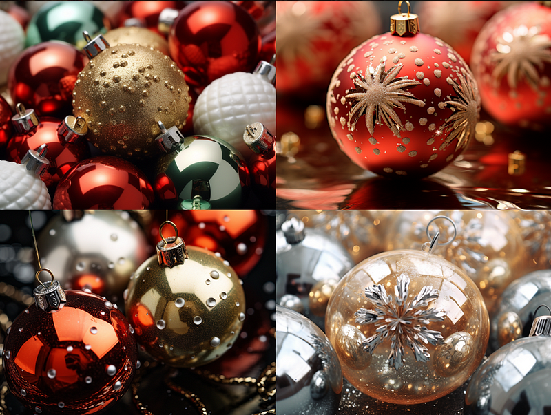 A detailed close-up of Christmas decorations.