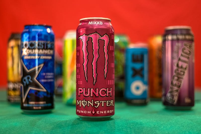 Children consuming energy drinks in a school setting