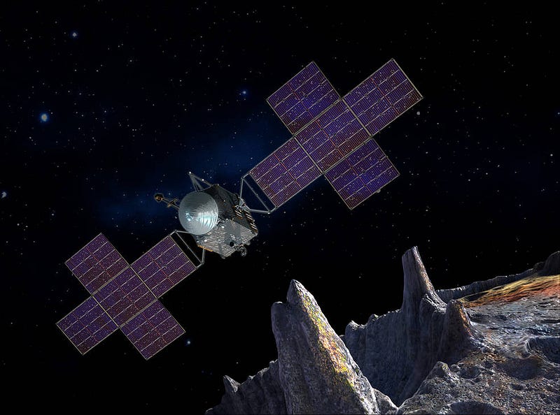 Artistic rendering of the Psyche mission spacecraft