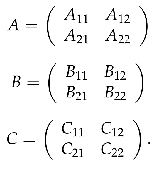 Block matrix representation