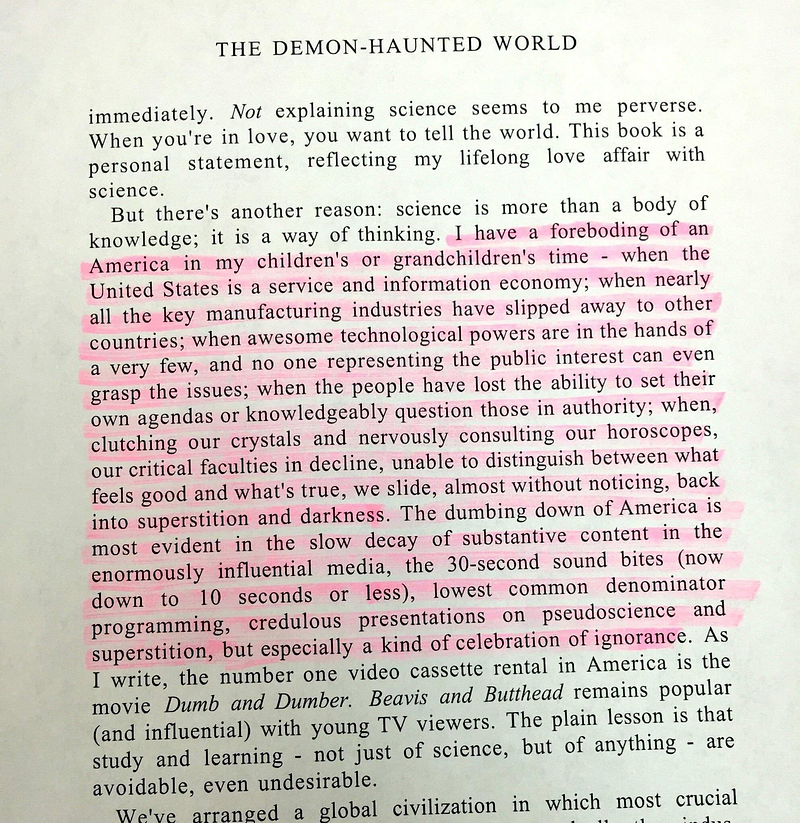 An extract from “The Demon-Haunted World”