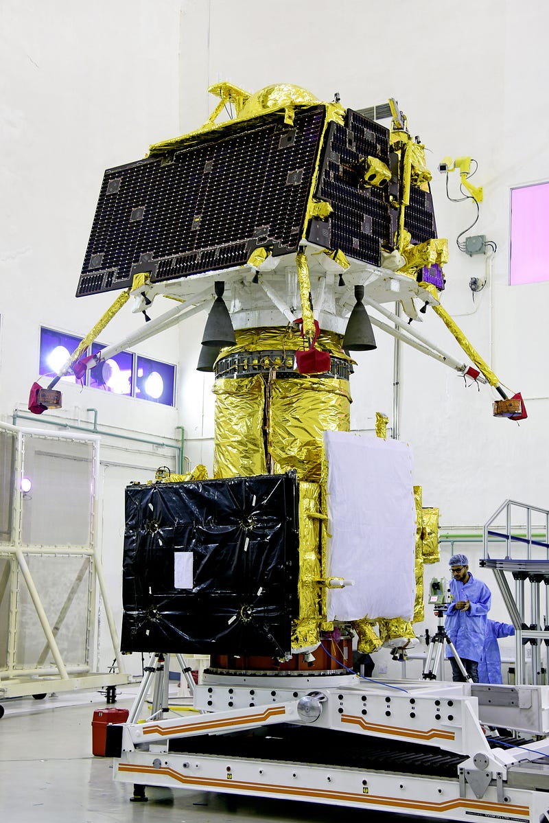 Vikram lander attached to the Chandrayaan-2 orbiter