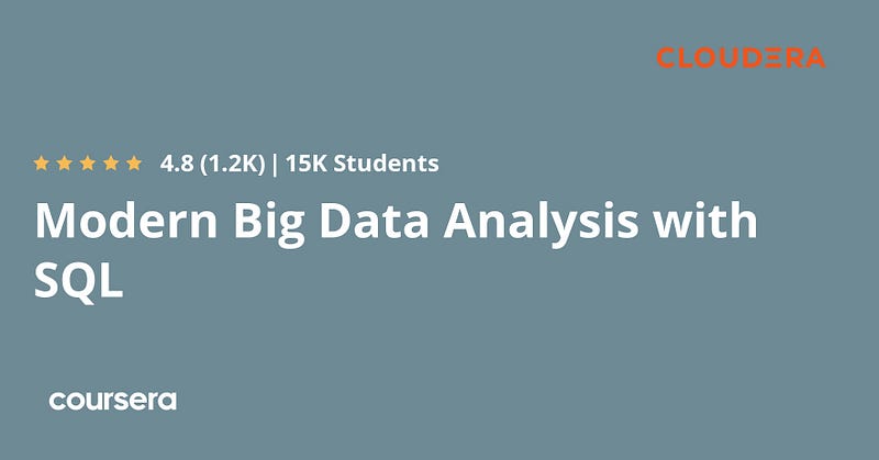 Modern Big Data Analysis with SQL