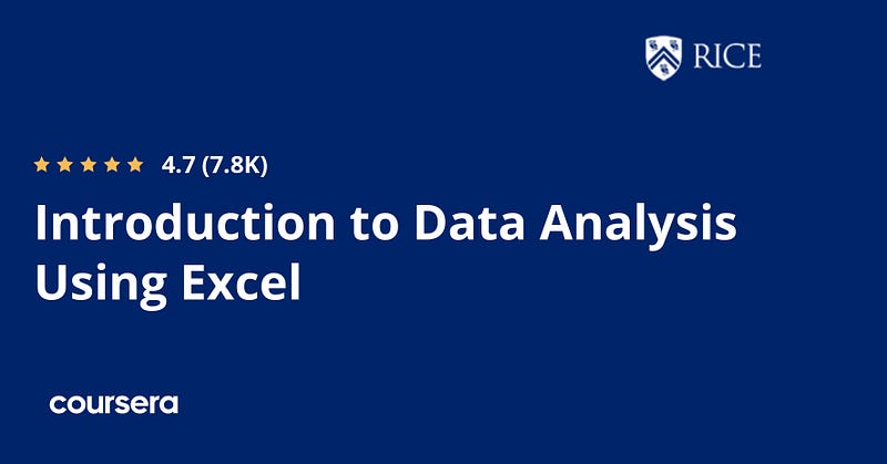 Introduction to Data Analysis Using Excel