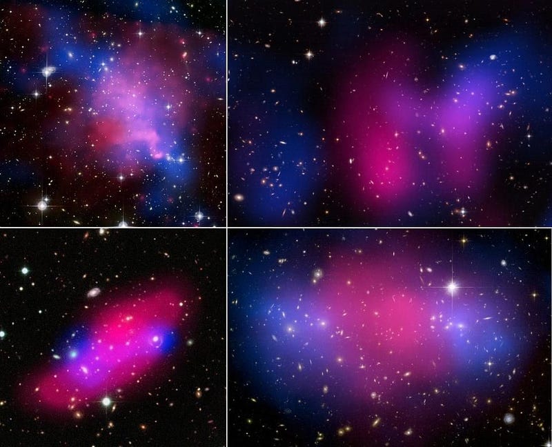 Evidence of dark matter from colliding galaxy clusters